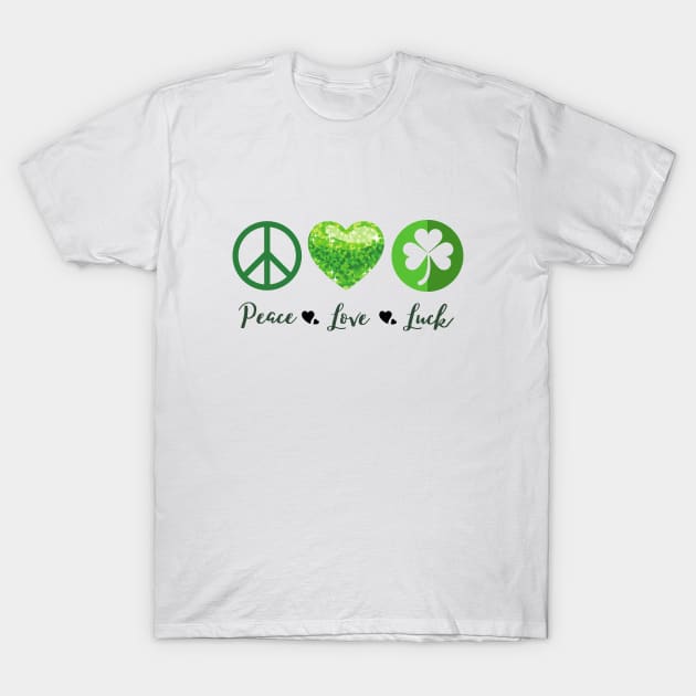 Peace, Love, Luck T-Shirt by Rebecca Abraxas - Brilliant Possibili Tees